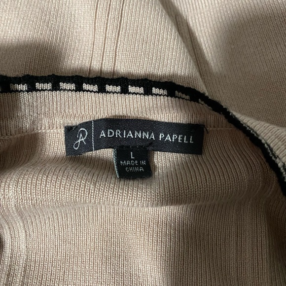 Adrianna Papell Tipped Button Front Cardigan Large - Picture 6 of 7